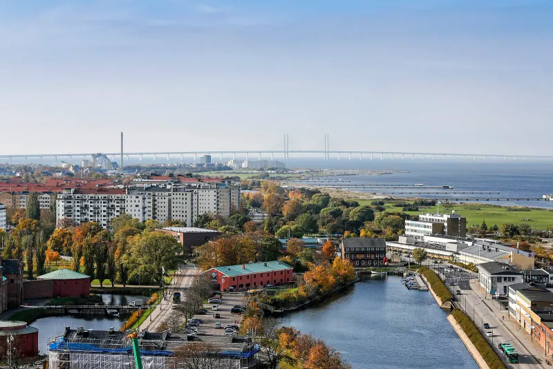 An aerial view over Malmo