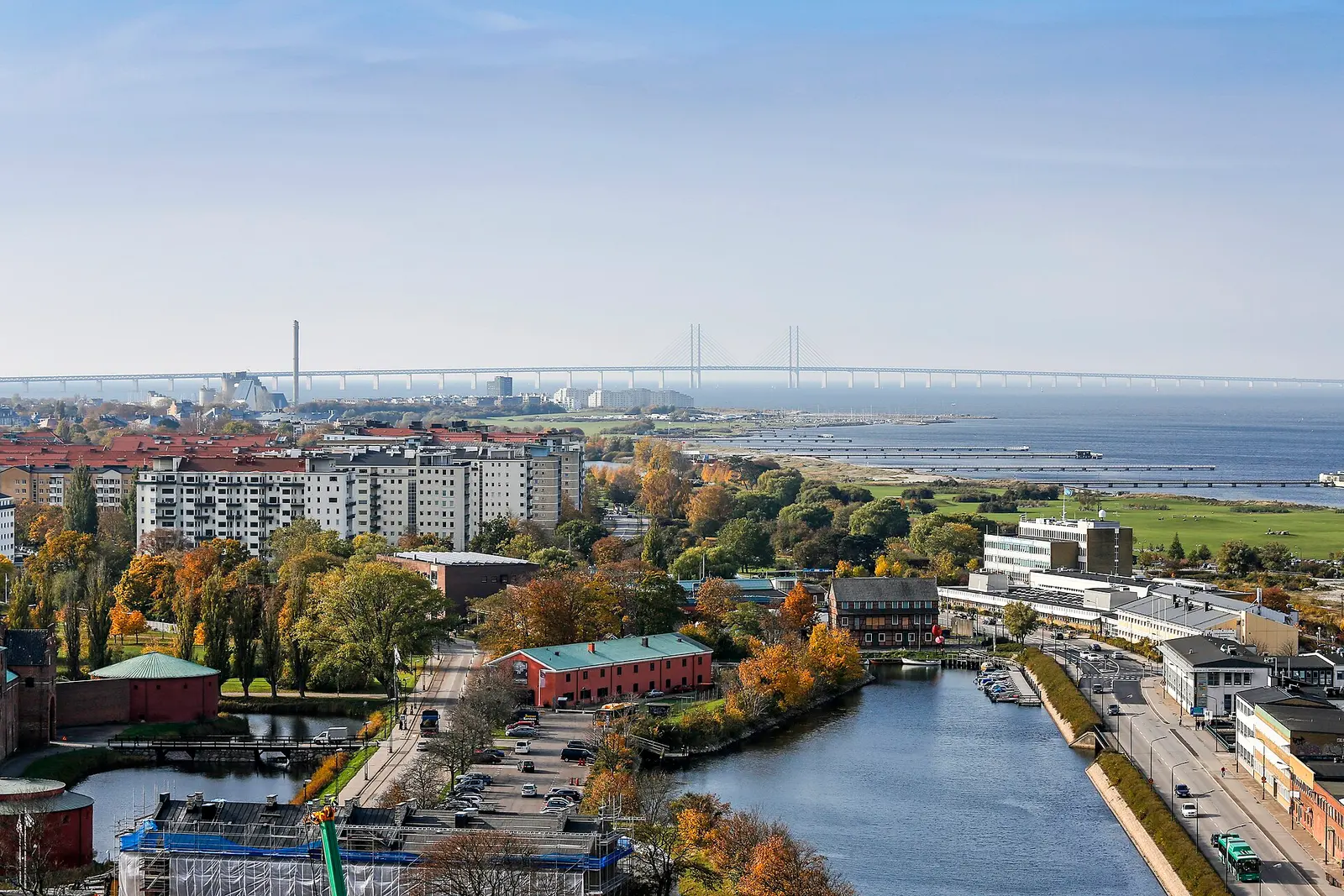 An aerial view over Malmo