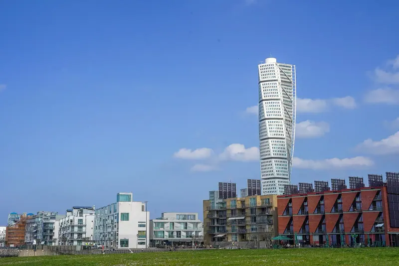 The Turning Torso tower in Malmo's West Harbour