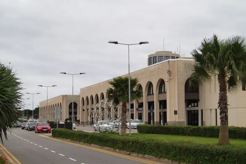 The terminal facade of Malta International Airport