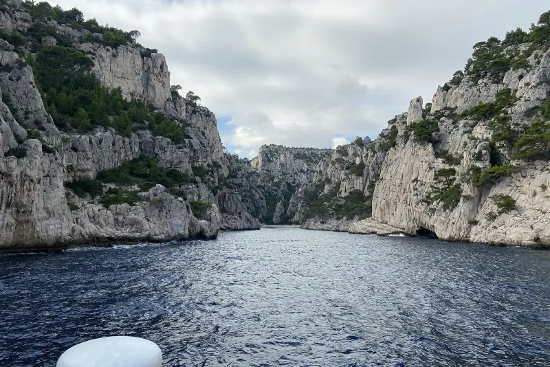 Inside the Calanque d'en Vau from a boat