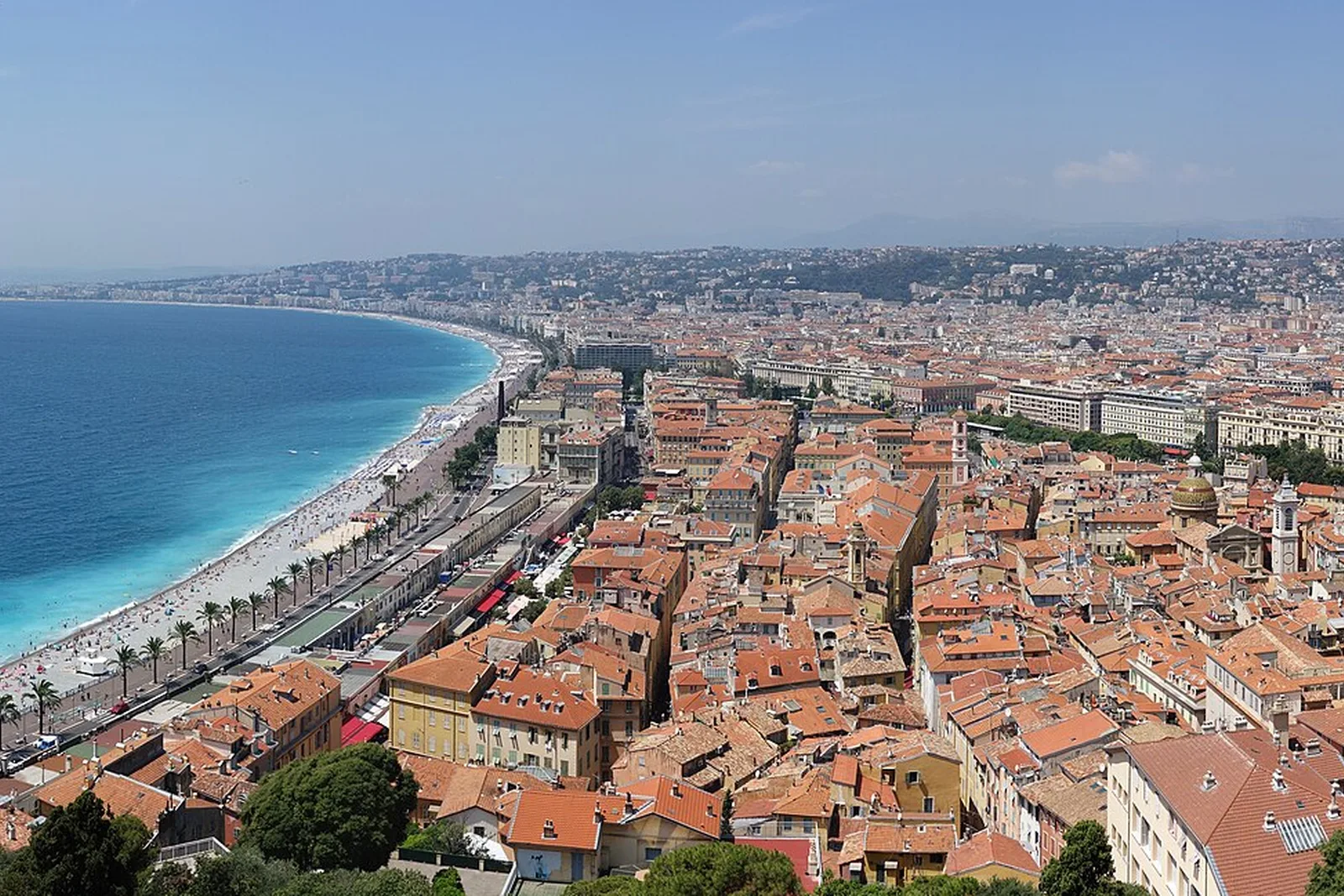 Nice and the Promenade des Anglais from Castle Hill