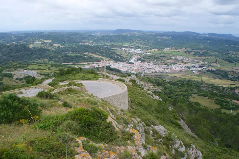 The view north over Menorca's farmland from the summit of Monte Toro
