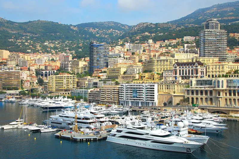 Port Hercule and Monte Carlo above the harbour