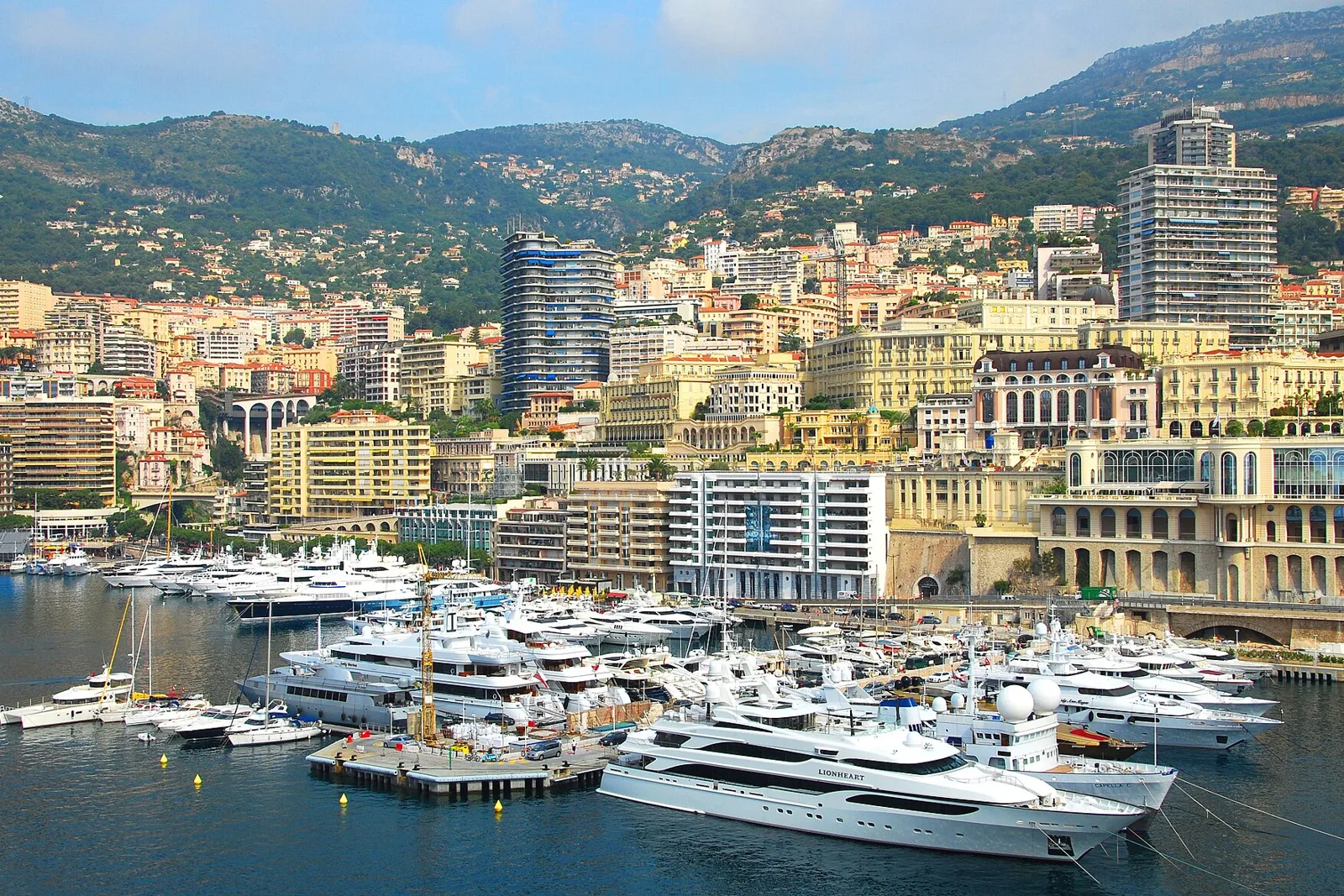 Port Hercule and Monte Carlo above the harbour
