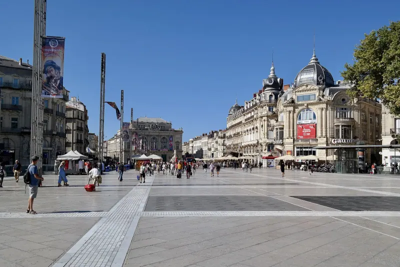 Place de la Comédie in the center of Montpellier