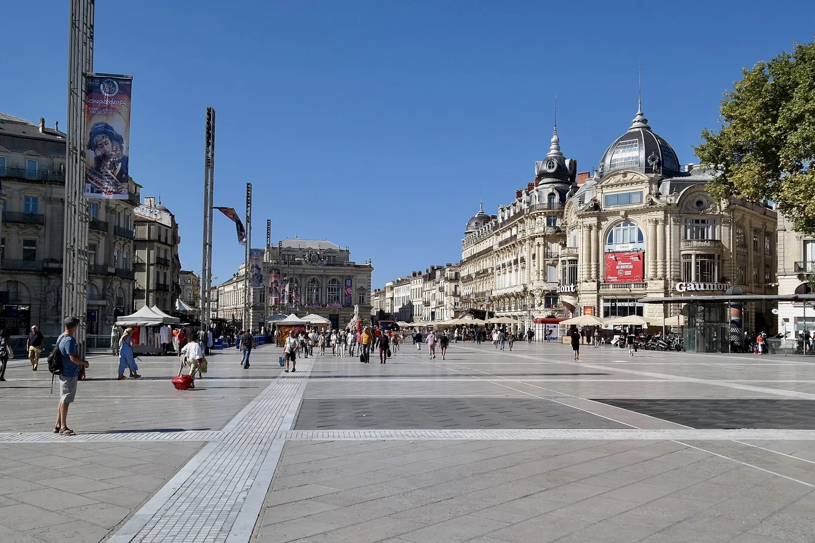 The Three Graces fountain on Place de la Comedie, Montpellier