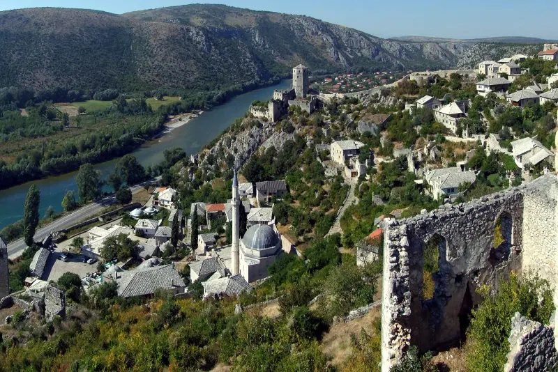 The stone village of Pocitelj stacked above the Neretva valley