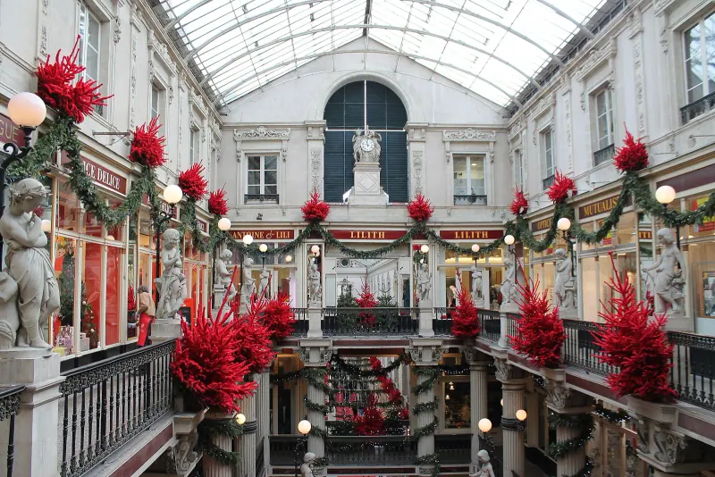 Inside the Passage Pommeraye arcade in winter