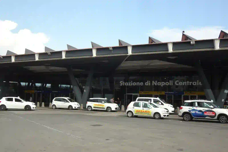 Taxis outside Napoli Centrale railway station