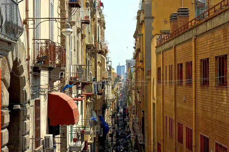 The Spaccanapoli street splitting the old town of Naples