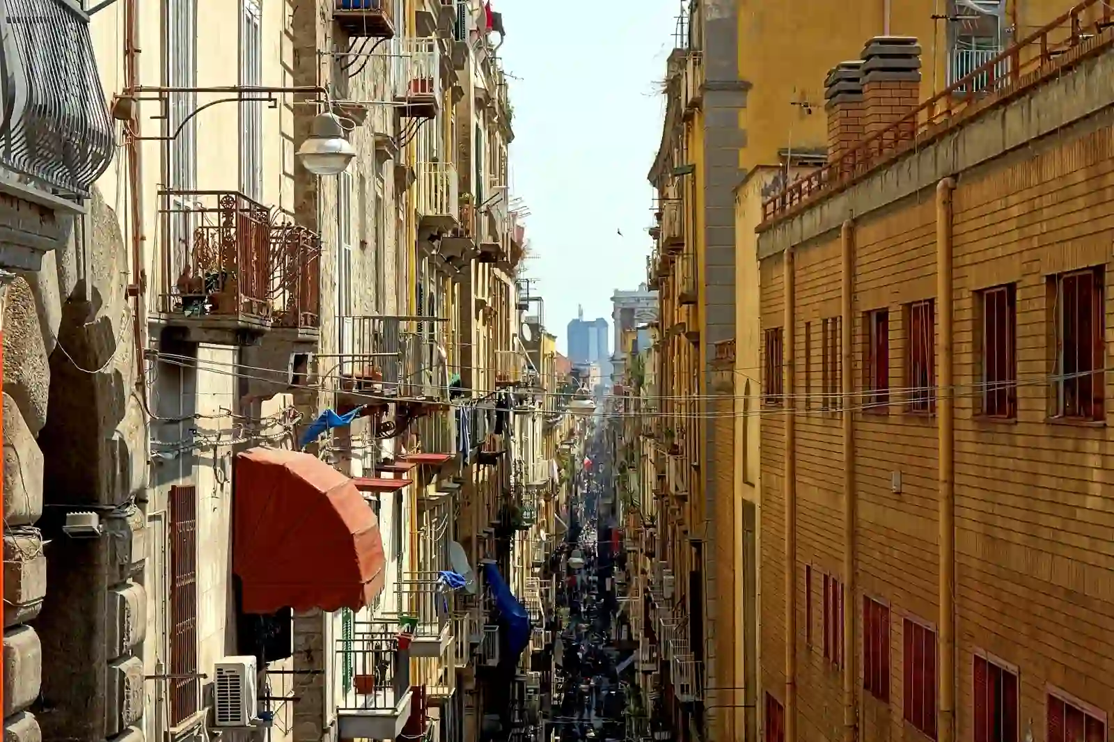 The Spaccanapoli street splitting the old town of Naples