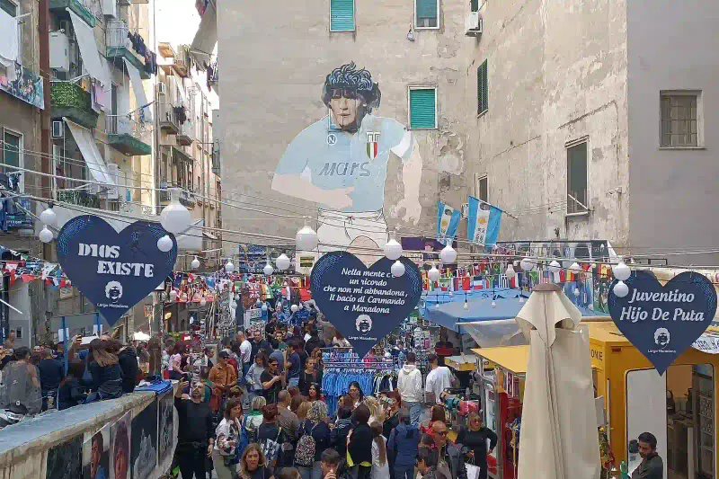 Maradona memorial shrine in the Quartieri Spagnoli of Naples