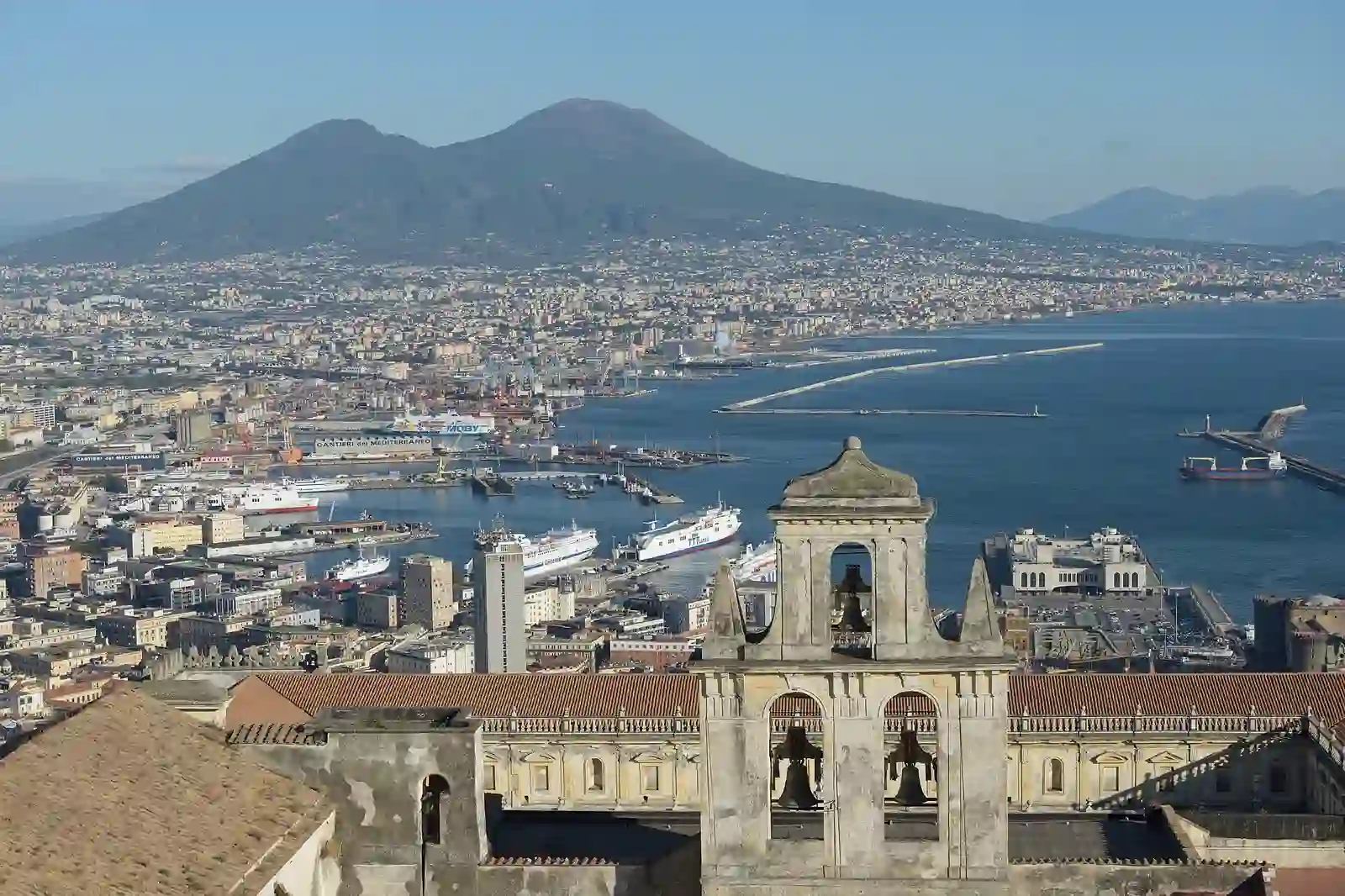 Bay of Naples and Mount Vesuvius seen from Castel Sant Elmo