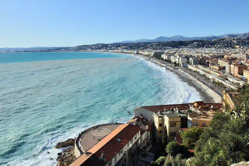 Baie des Anges and the Promenade des Anglais in Nice