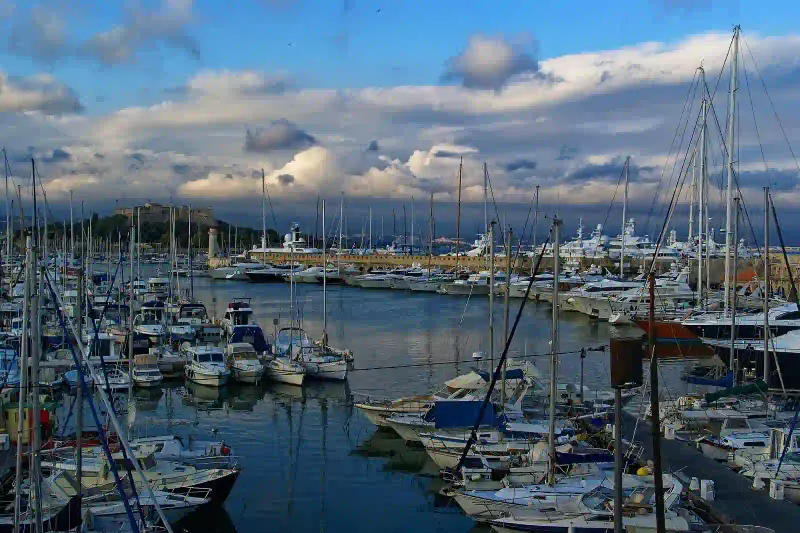 Fort Carre and Port Vauban marina in Antibes