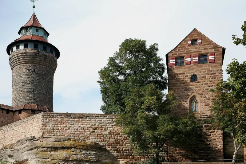 Sinwell Tower and walls of Nuremberg Imperial Castle