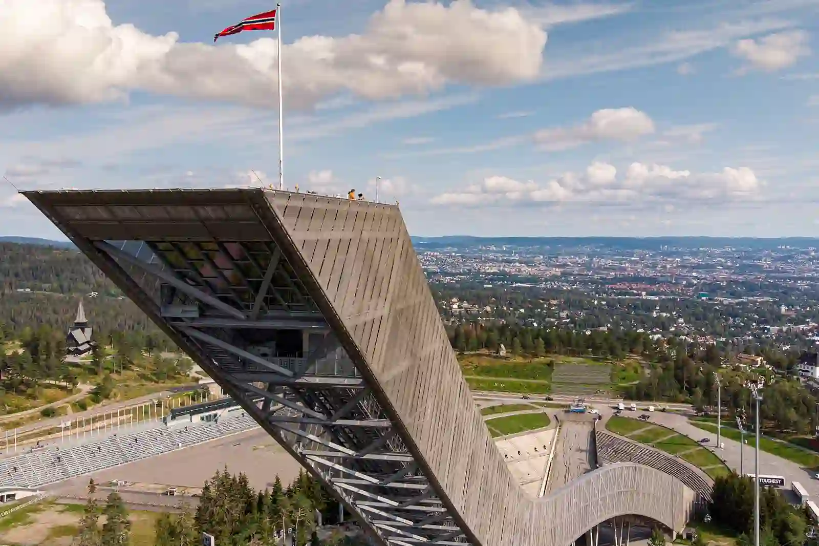 The Holmenkollen ski jump overlooking Oslo
