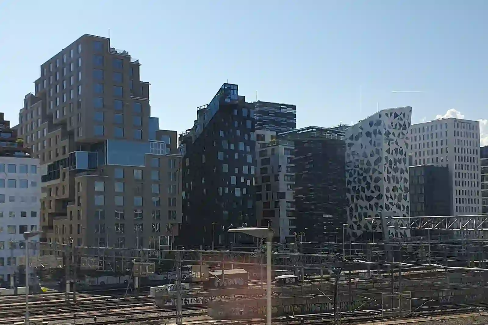 The Barcode skyline of apartment and office blocks in Bjørvika, Oslo