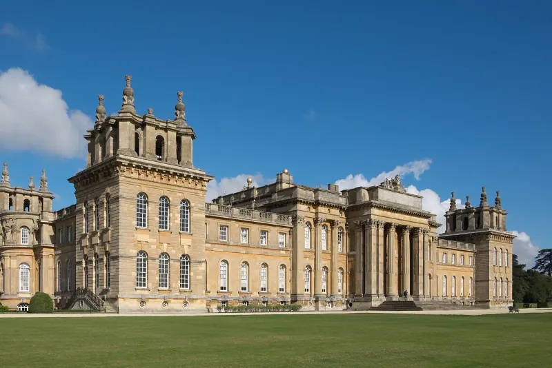 The baroque facade of Blenheim Palace