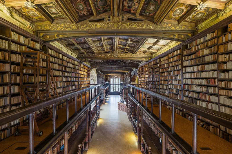 The reading room shelves of Duke Humfrey's Library