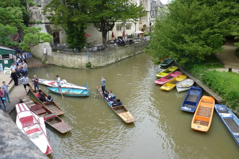 Punters on the River Cherwell by Magdalen Bridge