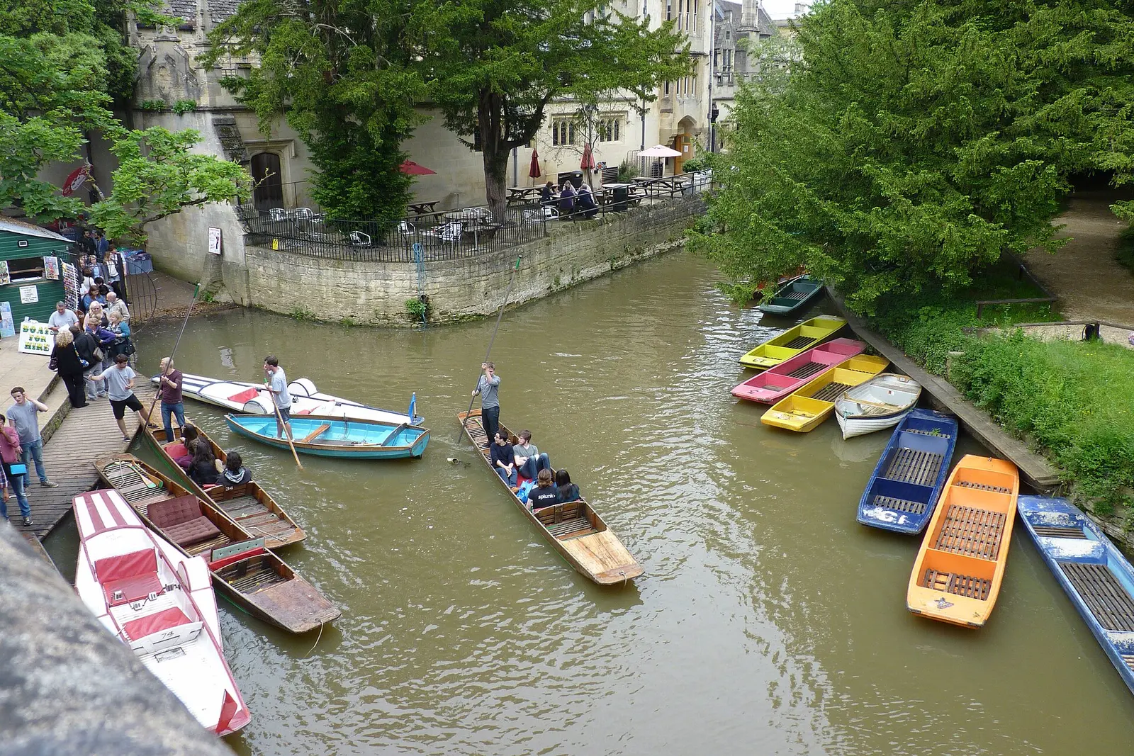 Punters on the River Cherwell by Magdalen Bridge