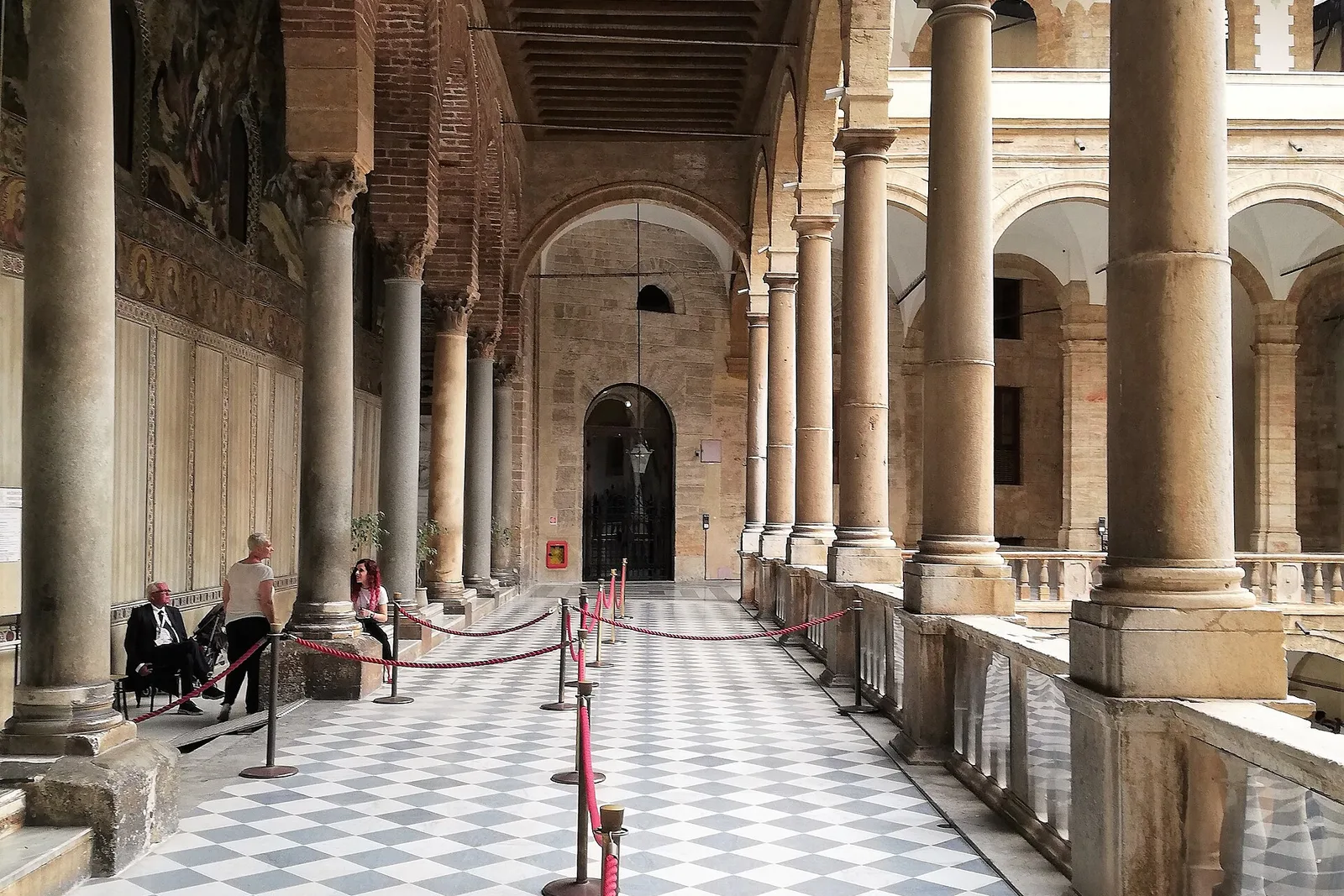 The courtyard of the Palazzo dei Normanni in Palermo