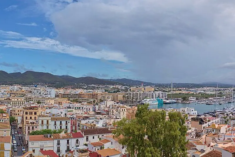 Ibiza town and the harbor from the Dalt Vila