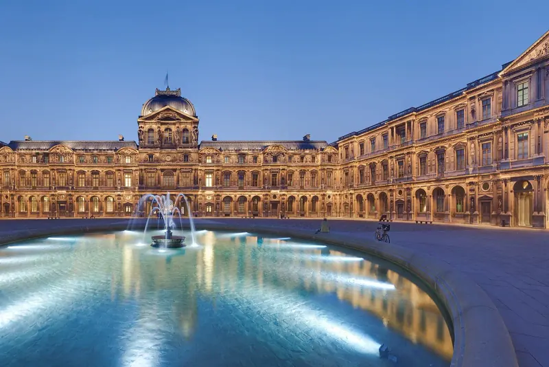 The Cour Carrée of the Louvre at dusk