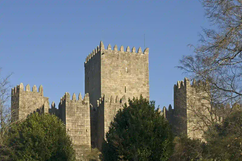 The medieval castle of Guimaraes in Portugal
