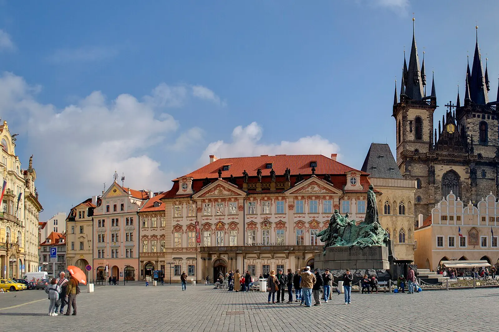 Old Town Square and the Tyn church towers in Prague