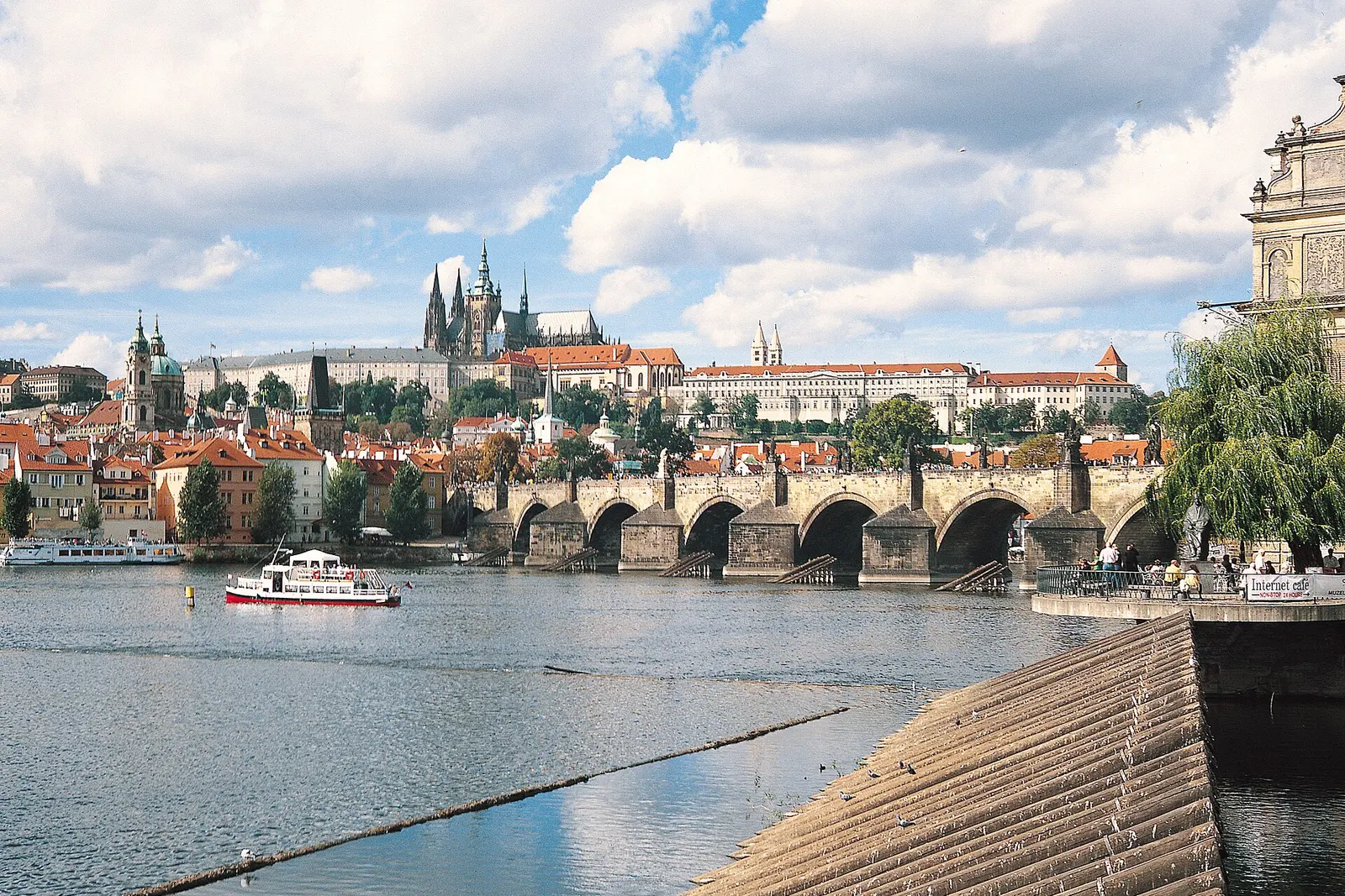 Charles Bridge and Prague Castle over the Vltava river