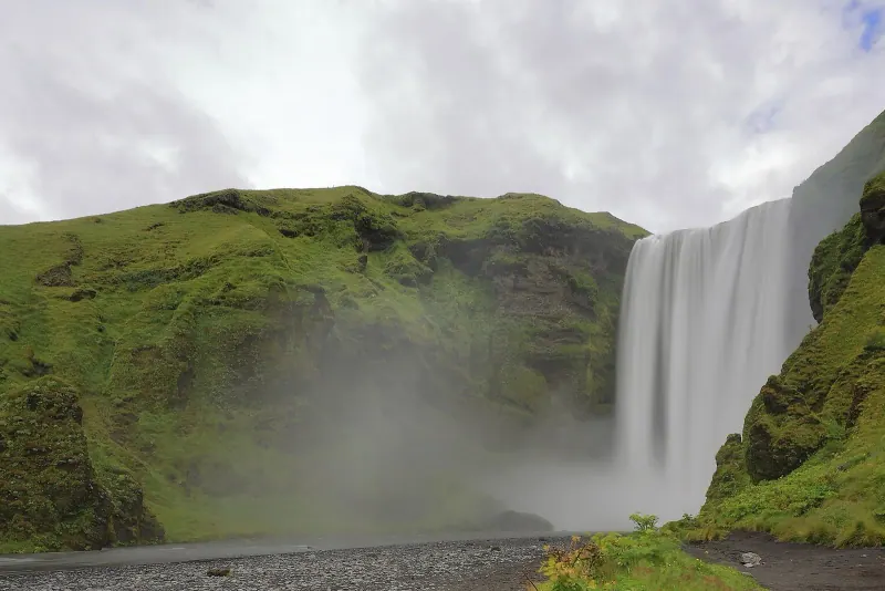 Skogafoss waterfall on Iceland south coast