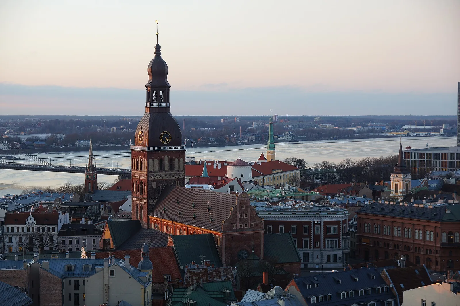 St Peter's church spire over Riga's rooftops