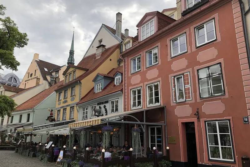 A cobbled street in Riga's old town