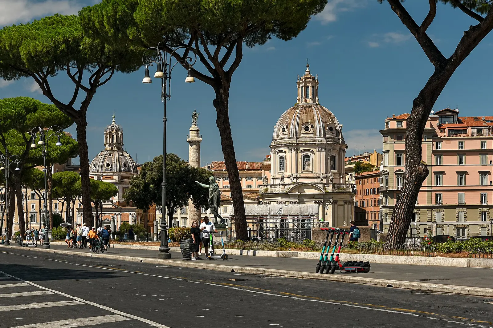 Via dei Fori Imperiali lined with umbrella pines