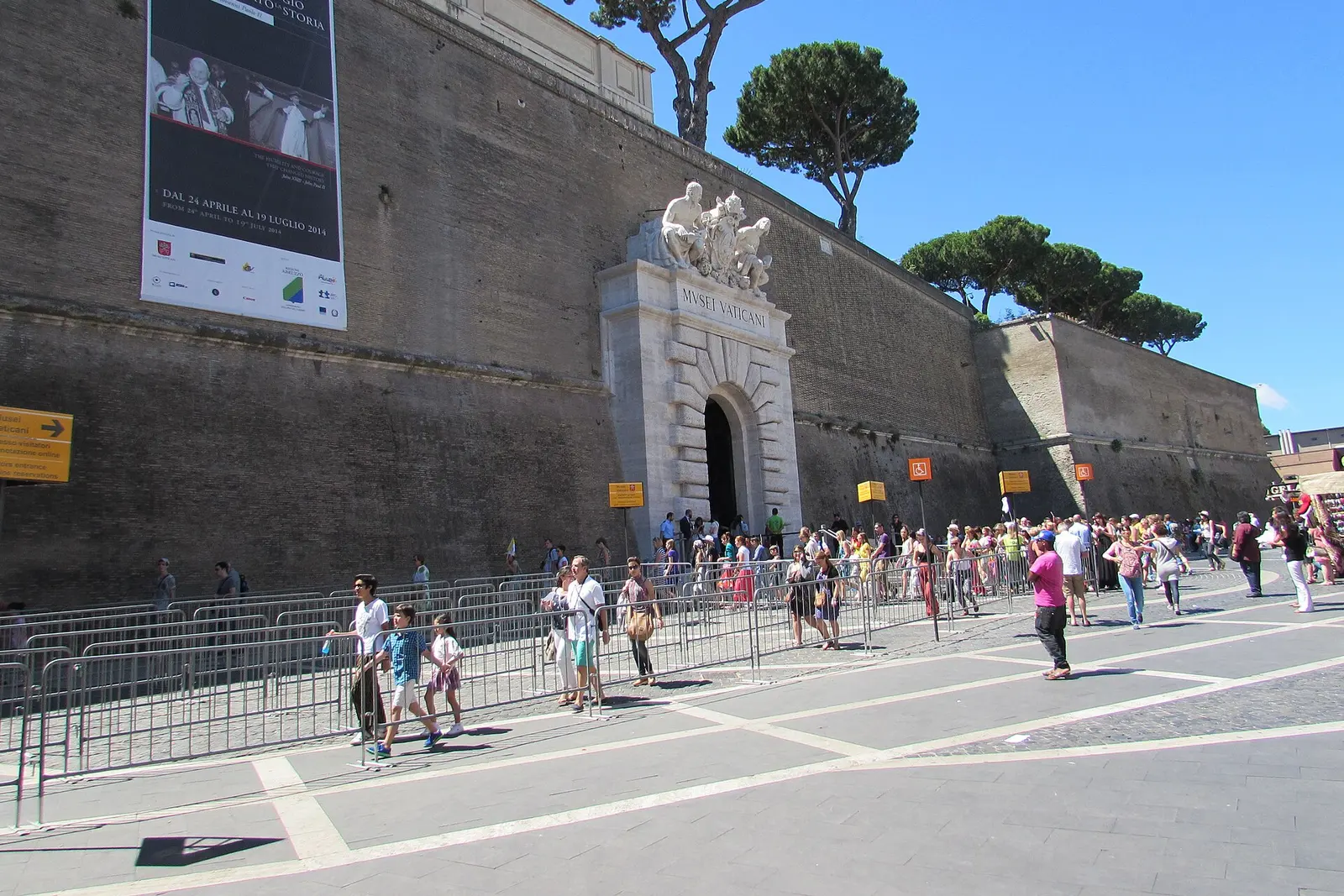 Visitors outside the entrance to the Vatican Museums on Viale Vaticano