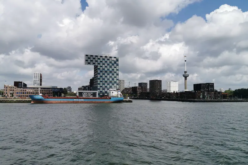 Ships on the Maas in Rotterdam's port