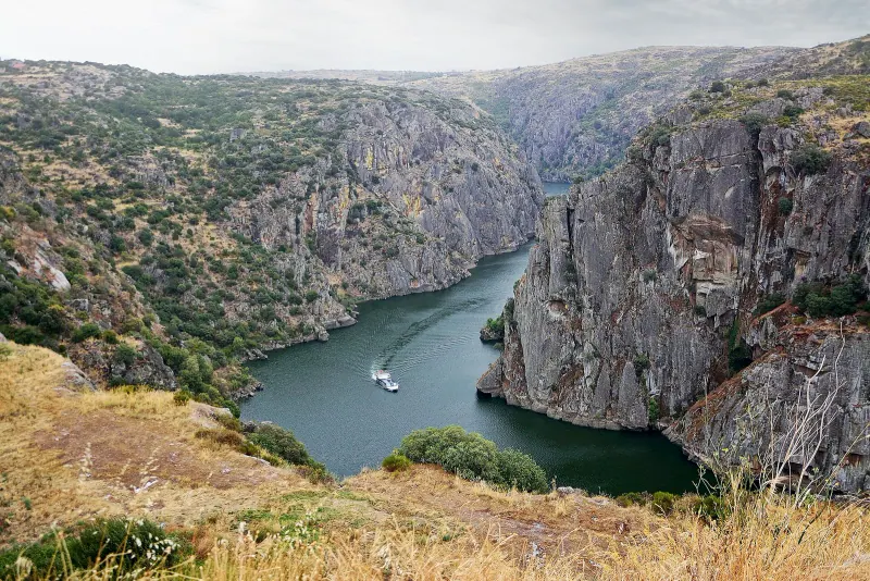 A cruise boat on the Duero canyon in the Arribes del Duero natural park