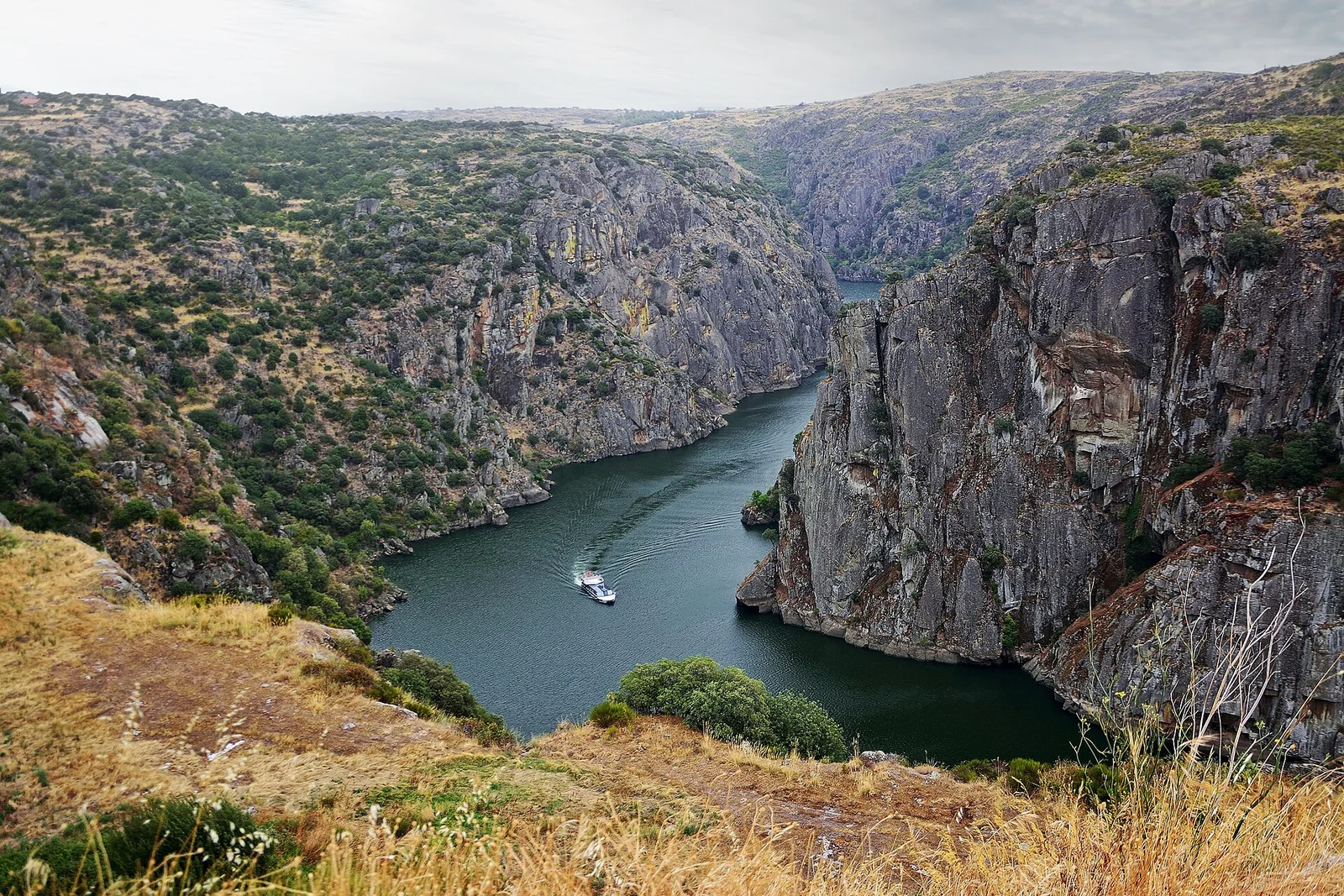 A cruise boat on the Duero canyon in the Arribes del Duero natural park