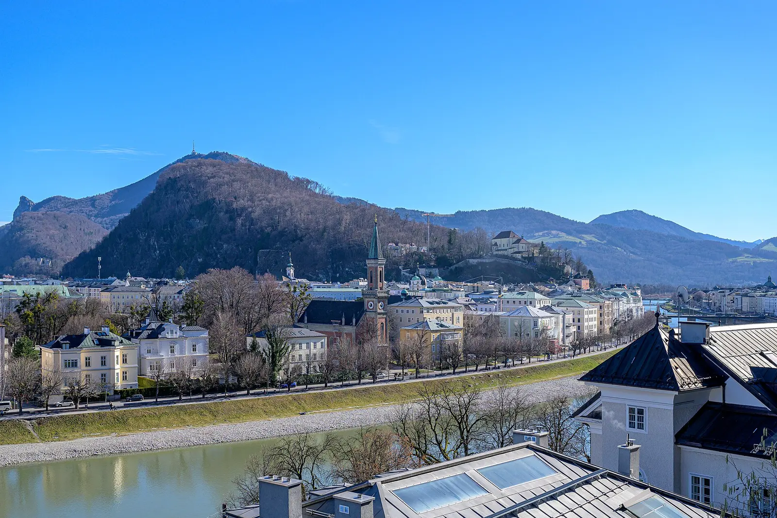 Salzburg's old town along the Salzach river