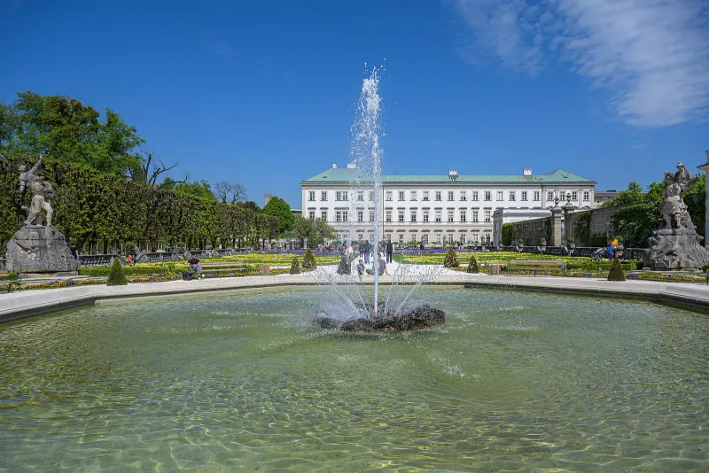 The Mirabell Gardens and fountain in Salzburg
