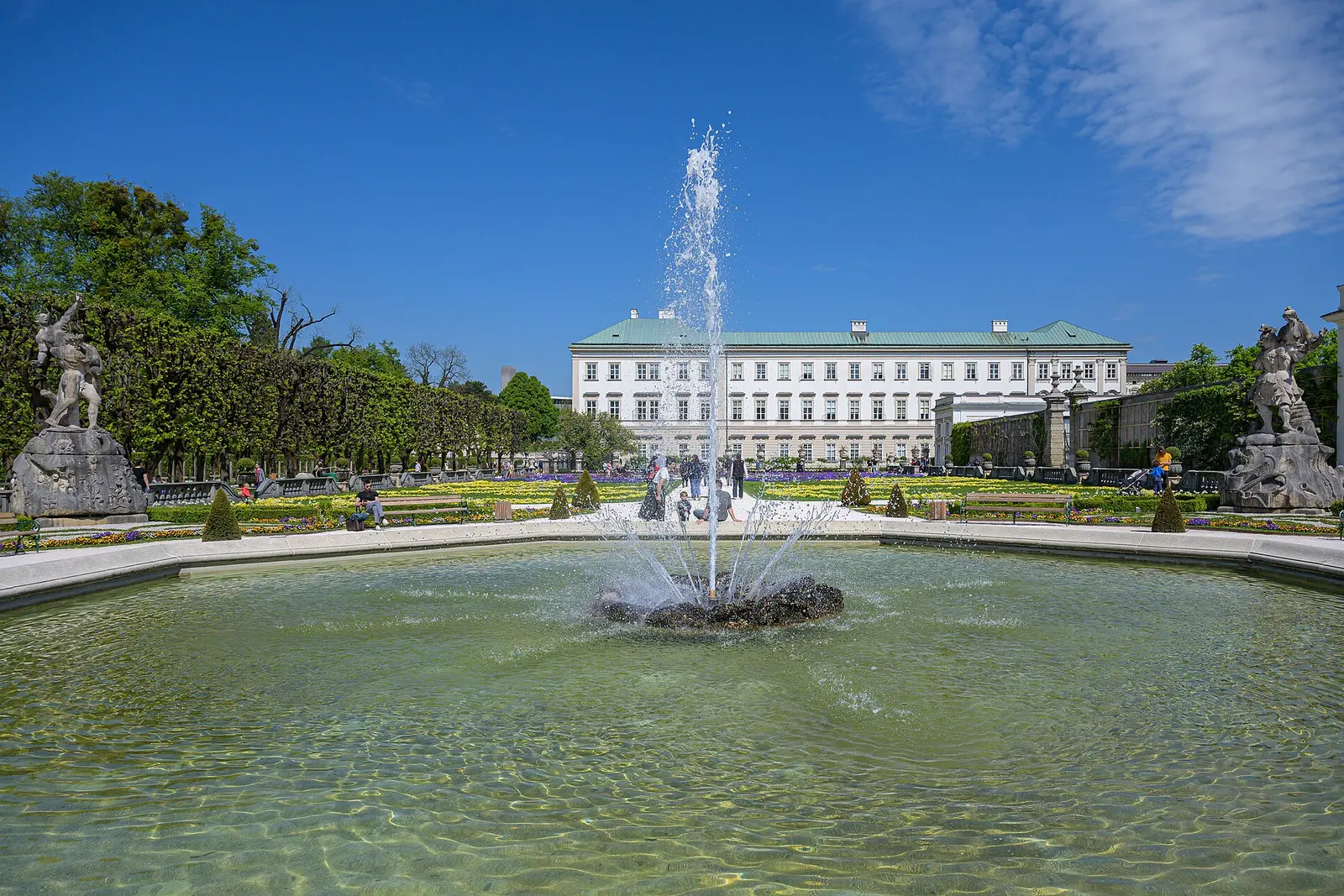 The Mirabell Gardens and fountain in Salzburg