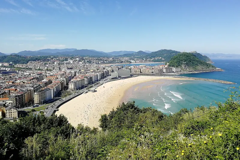 San Sebastian's bay and old town seen from Monte Ulia