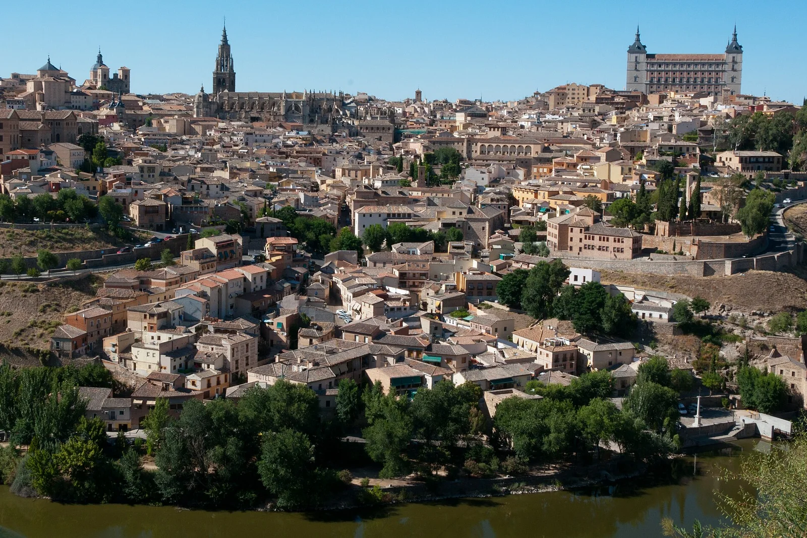 Toledo's old town and Alcazar above the Tagus bend