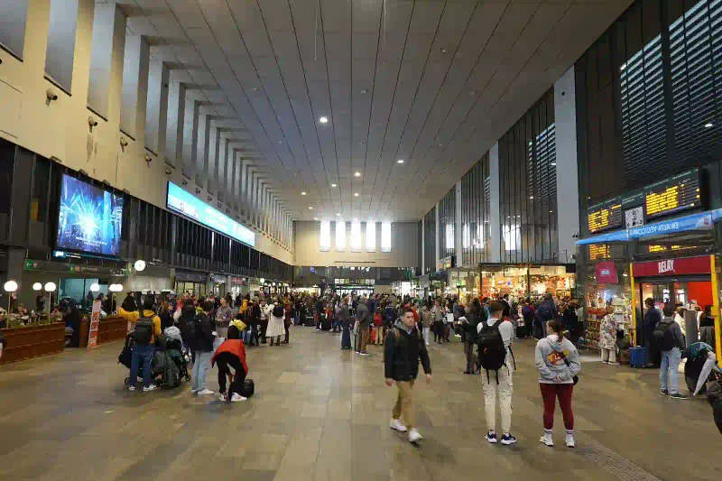 Interior of Sevilla Santa Justa railway station concourse