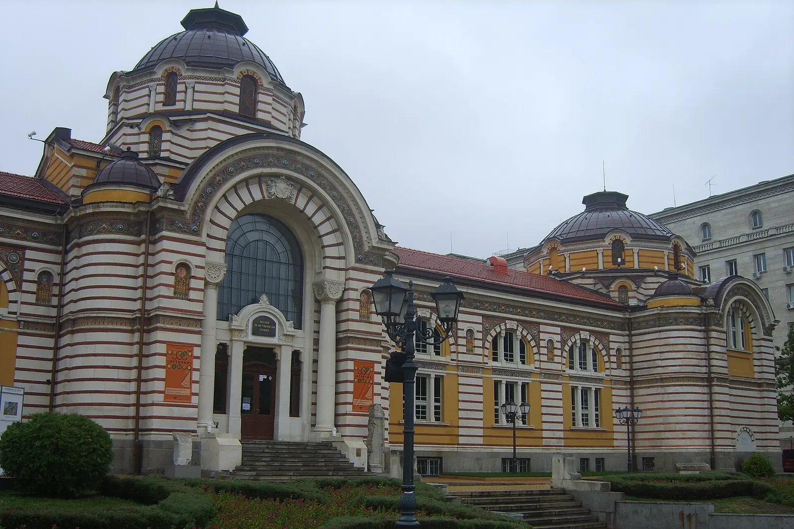The striped Secession facade of Sofia's Central Mineral Baths