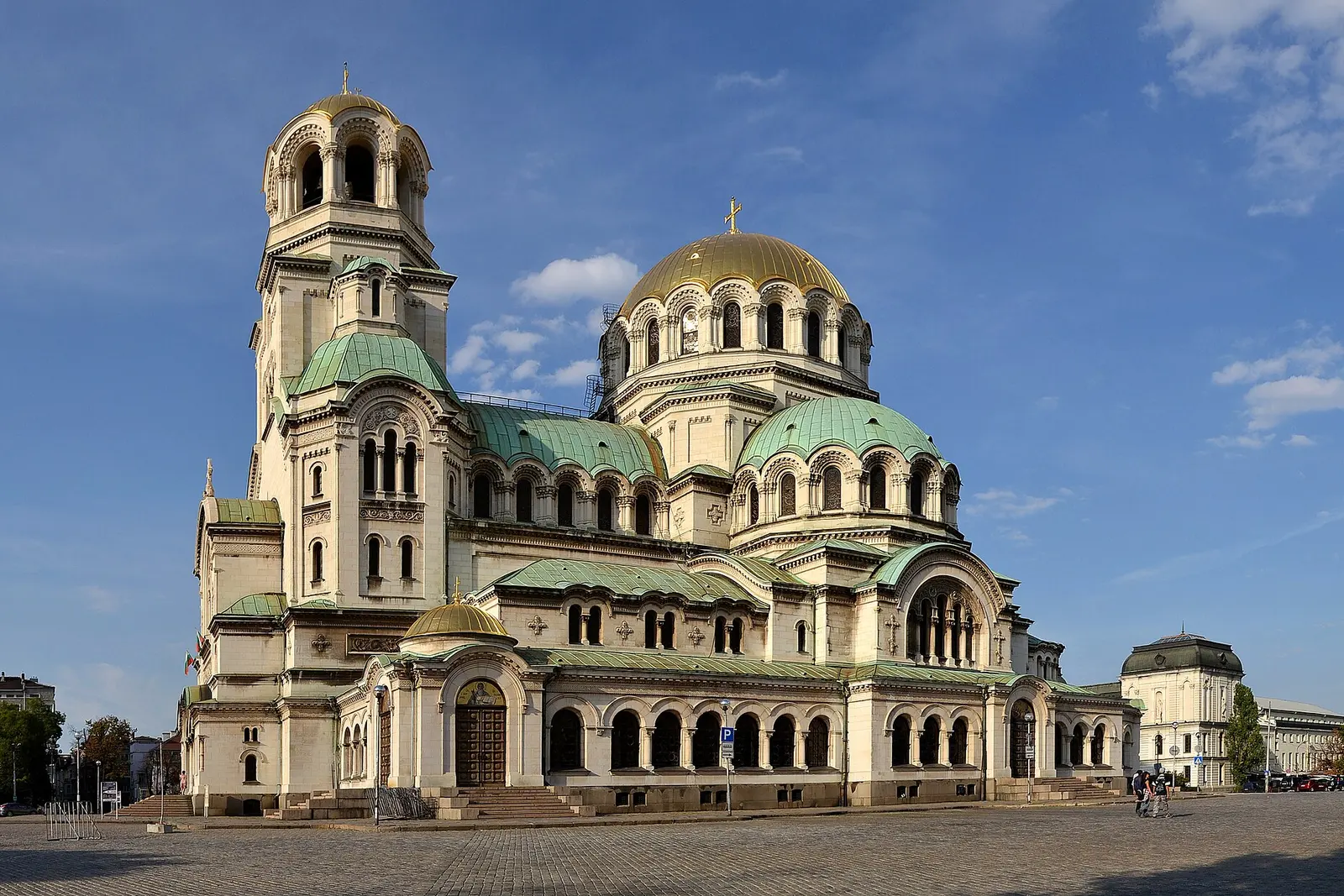 Alexander Nevsky Cathedral and its golden domes in central Sofia