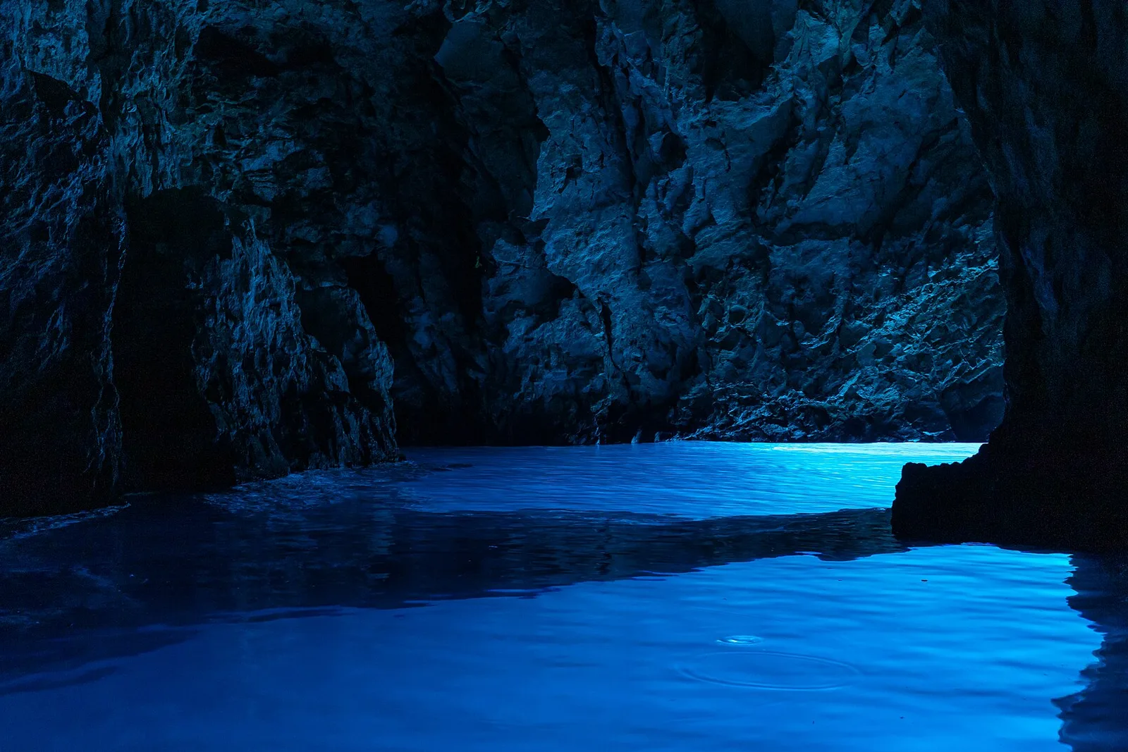 Inside the Blue Cave on Bisevo island